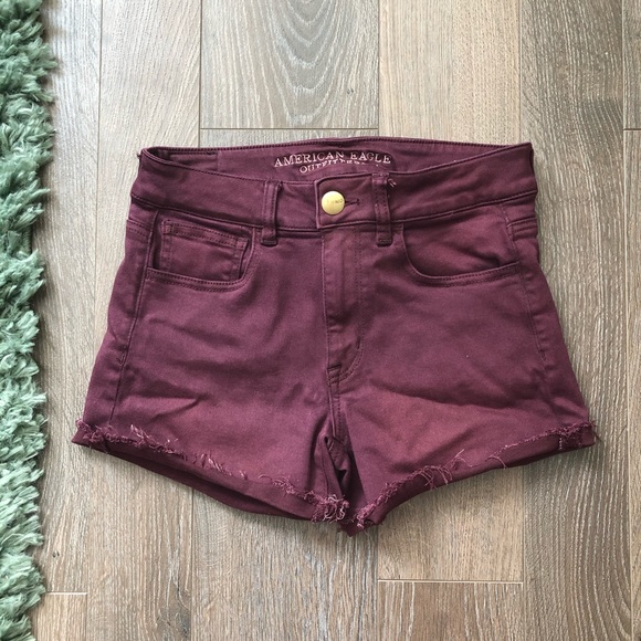 American Eagle Outfitters Pants - AMERICAN EAGLE High Waisted Maroon Shorts
